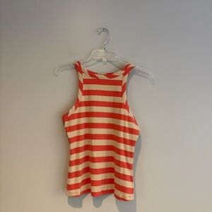 Maeve by Anthropologie Pink and Peach Striped Tank Top